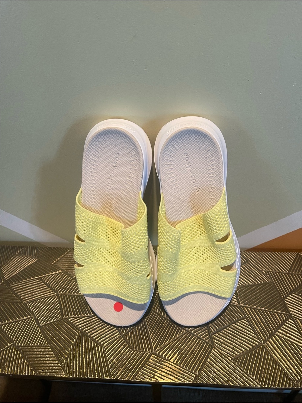 Easy Spirit Lightweight Yellow Slip-On Sandals